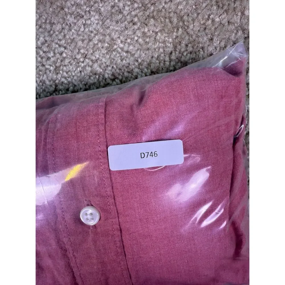 J.CREW SEWN FOR SLIM FIT 100% COTTON SHIRTING RED SHIRT SIZE XL D746